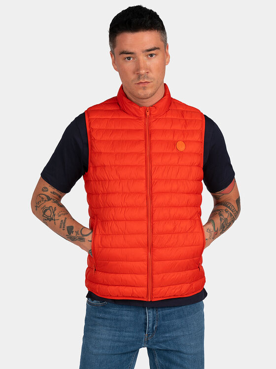 Bright orange vest with logo detail - 1