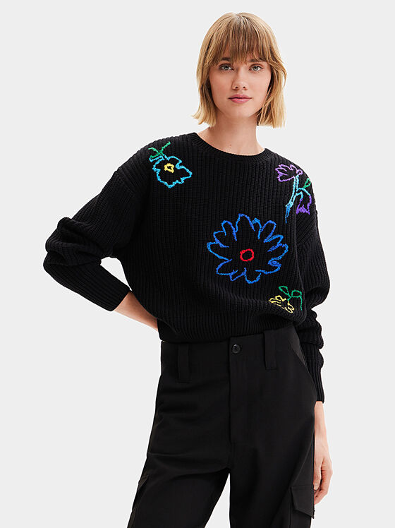 LARSON sweater with floral motifs - 1