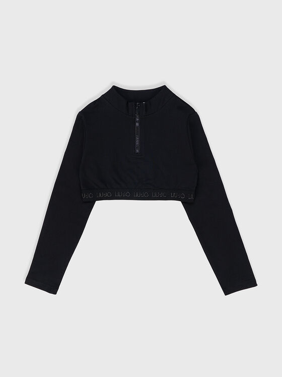 Black cropped sweatshirt - 1