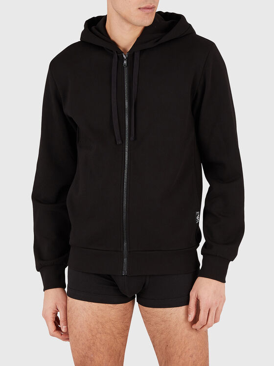 Black sweatshirt with zipper - 1