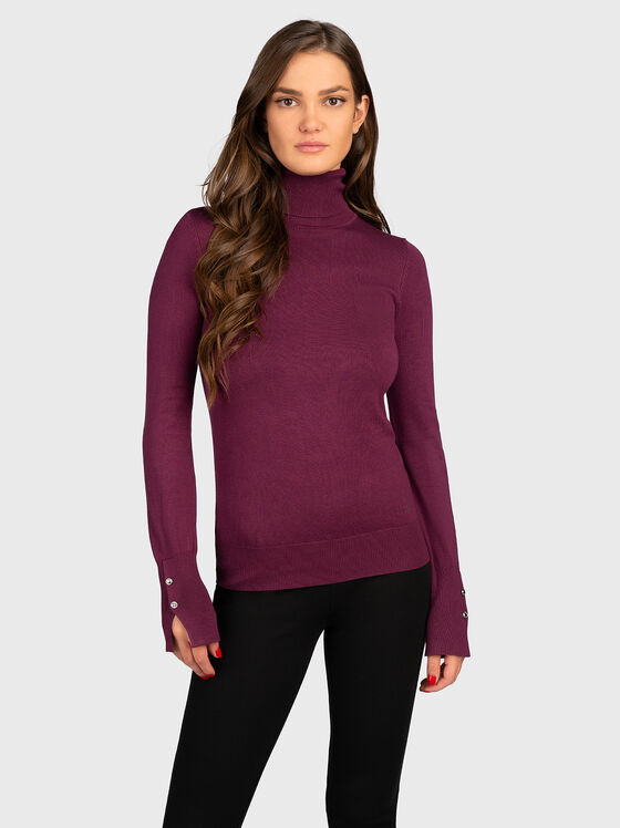 Pulover cu guler polo și mâneci accentuate - 1
