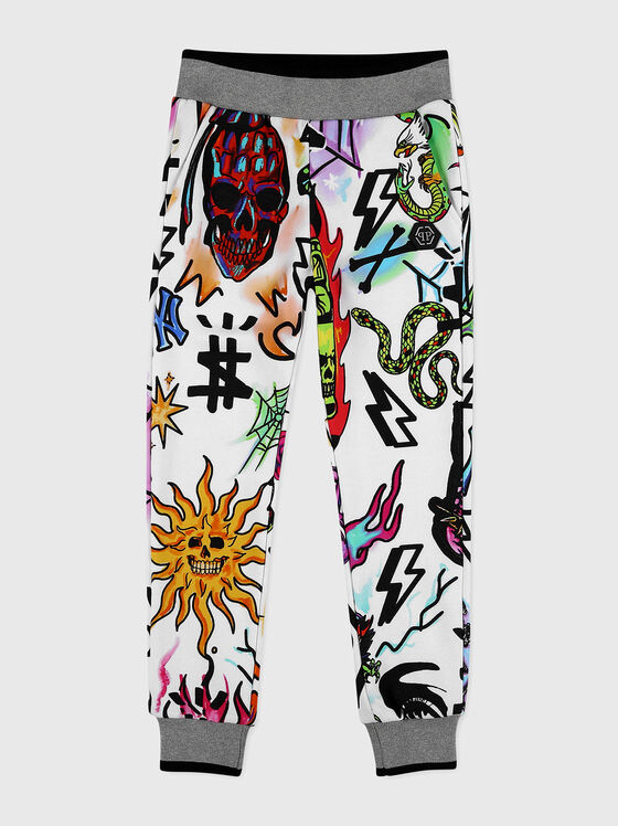 Sports pants with artistic print - 1