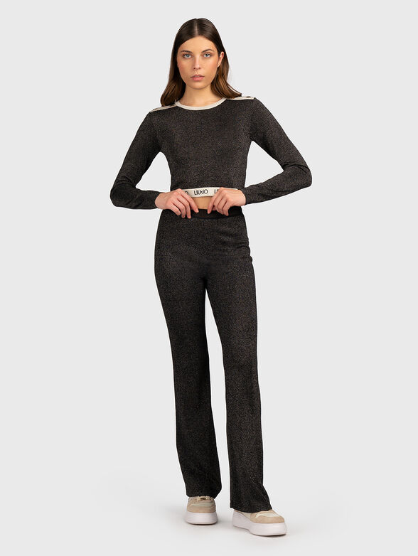 Cropped sweater with lurex threads - 2