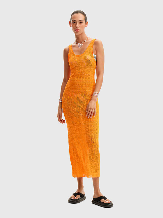 Rochie midi cu tricot ajurat - 1