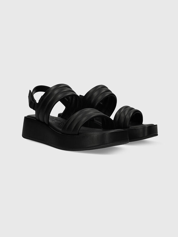 Quilted sandals in black  - 3