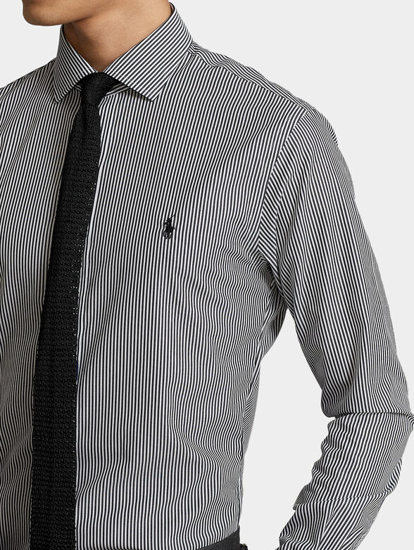 Striped shirt with embroidery logo - 4