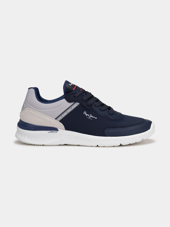 Dark blue sneakers with logo details - 1