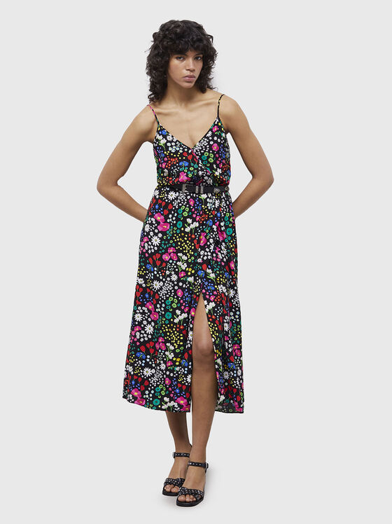 Dress with thin straps and floral print - 1