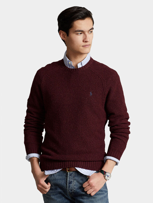 Sweater with oval neckline - 1