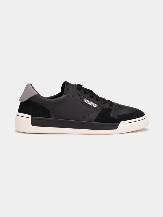 Pantofi sport cu inserții din piele întoarsă - 1