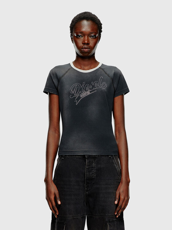 T-VINCIE T-shirt with appliqued rhinestones - 1