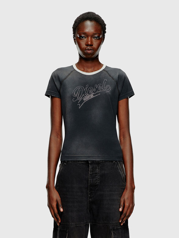 T-VINCIE T-shirt with appliqued rhinestones - 1