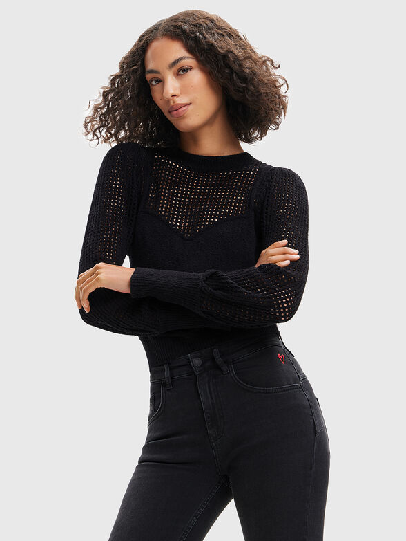 KAELA black knitted sweater - 1