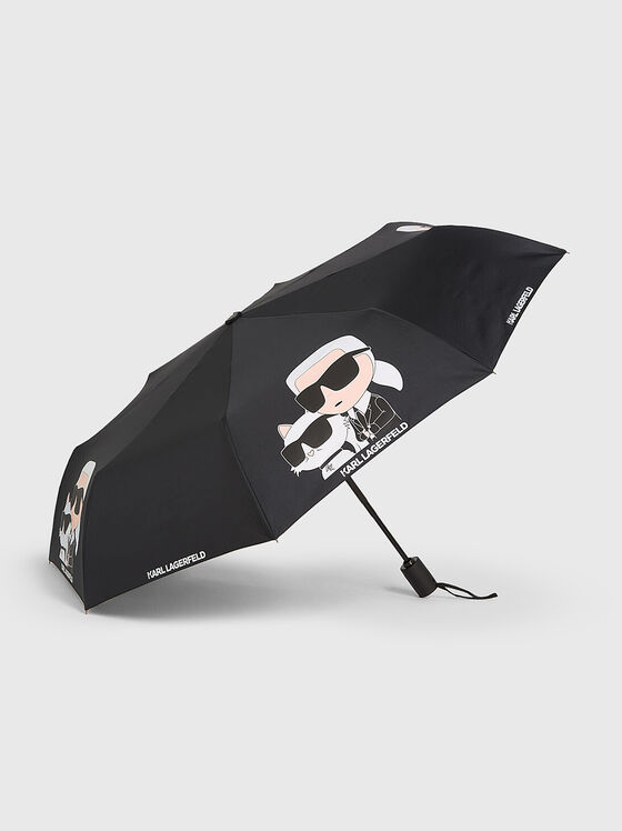 Umbrelă neagră K/IKONIK 2.0 cu imprimeu - 1