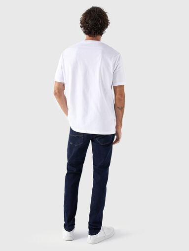 White cotton T-shirt with logo print  - 3
