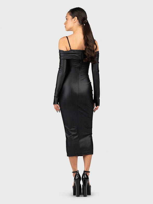 Black midi dress with cut out details - 2