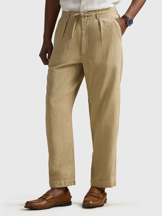 Linen and cotton trousers - 1