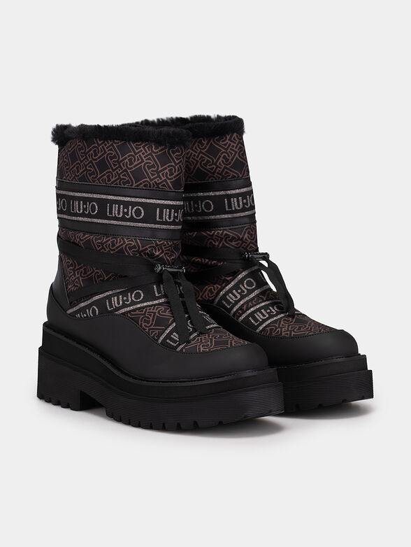 PURPLE 31 ankle boots with monogram logo print - 2