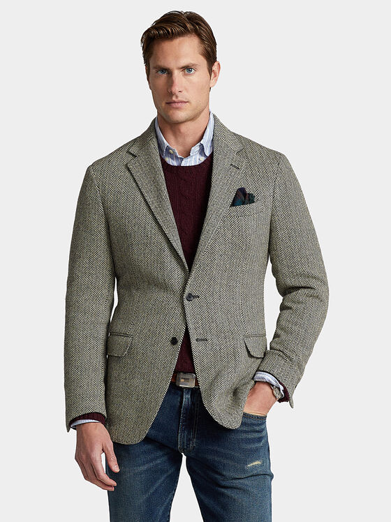 Wool blend jacket in tweed pattern - 1