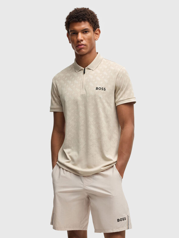Polo shirt with zip and short sleeves - 1