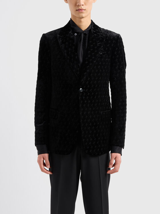 Sacou cu croială subțire din jacquard - 1