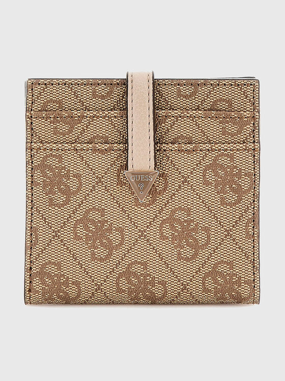 Suport de card maro LAUREL cu monogramă  - 1