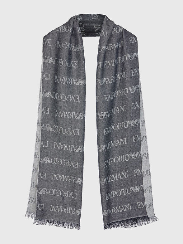 Wool blend scarf with logo - 1