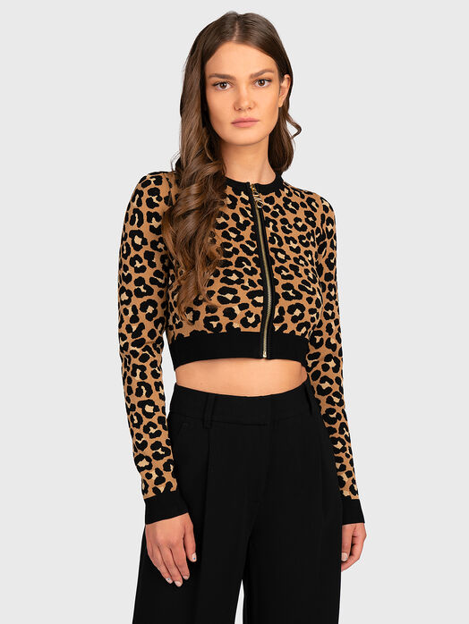 Cardigan with animal print