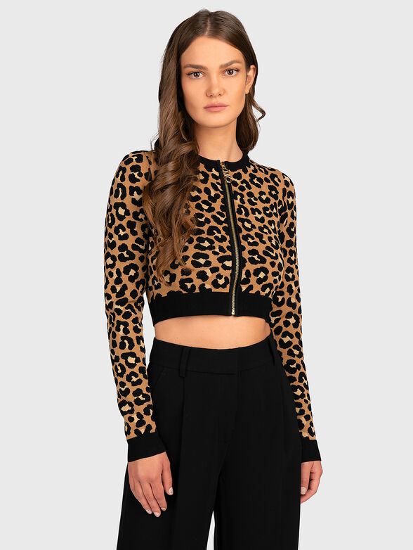 Cardigan with animal print - 1