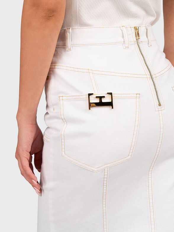 White skirt with slit - 3