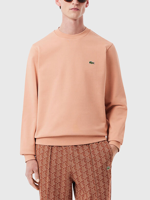 Sweatshirt with oval neckline and logo - 1