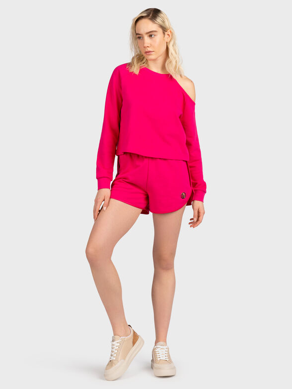 Off-shoulder sweatshirt with logo detail - 2