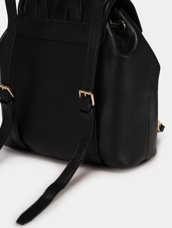 Black backpack with golden buckle - 6