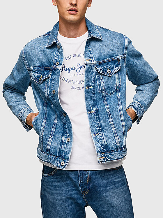 Jachetă din denim albastru PINNERS - 1