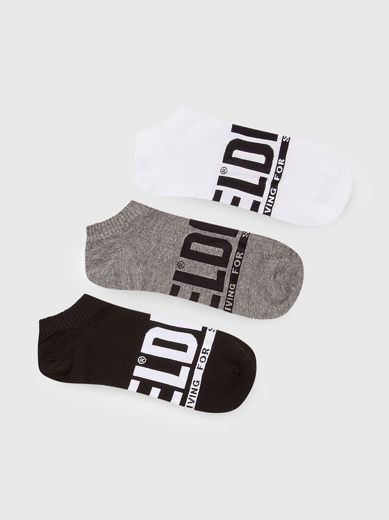 Set de trei perechi de șosete cu accent logo - 1
