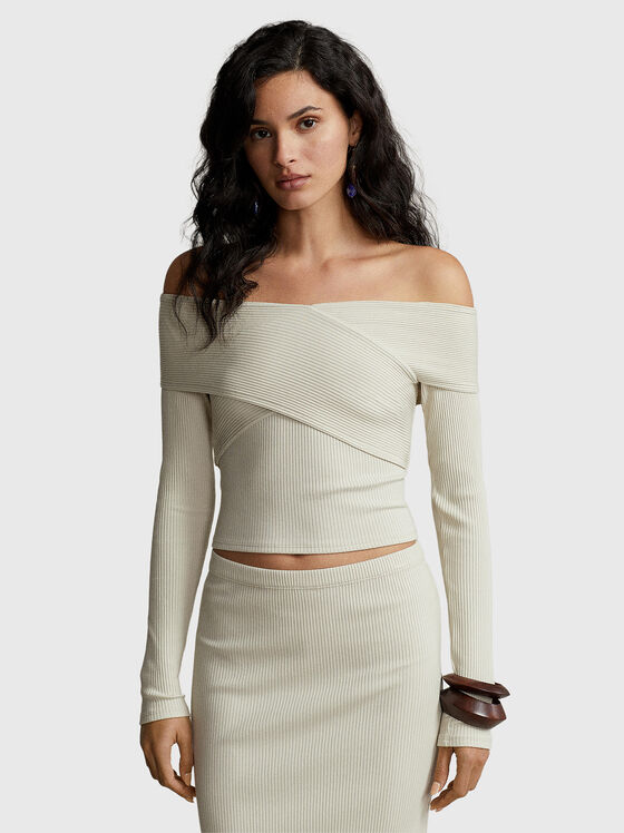 Cropped blouse from elastic rips - 1