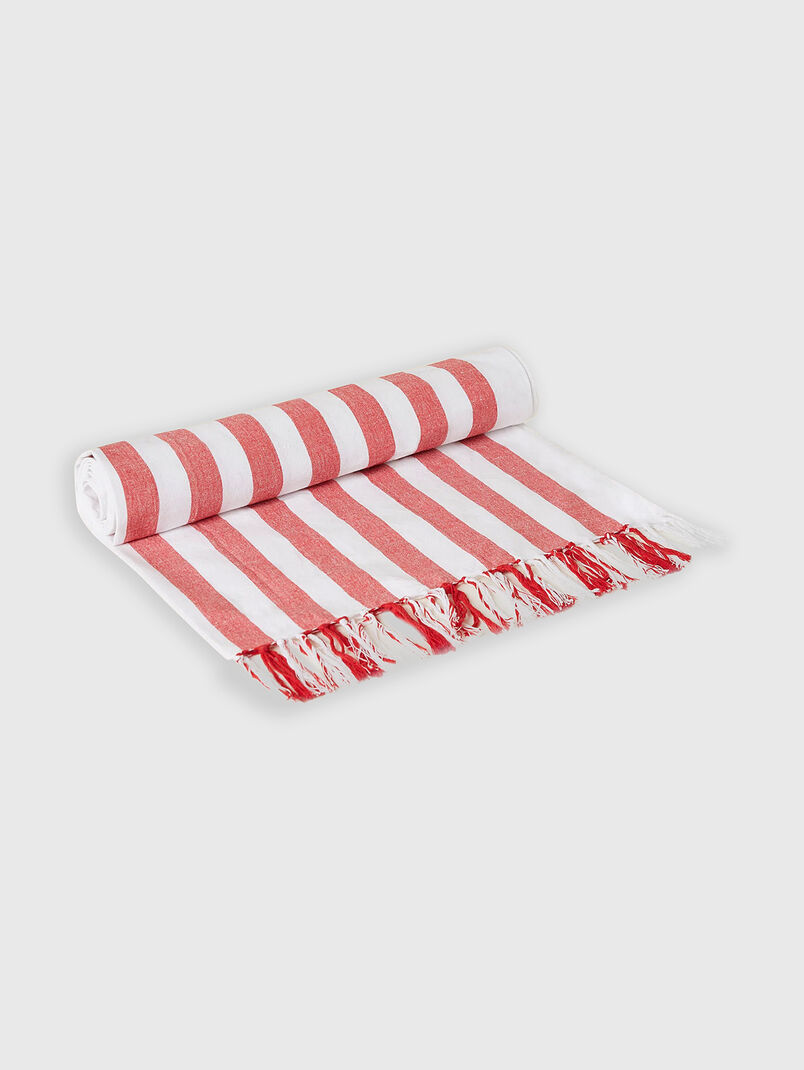 SUMMER GLAM beach towel with blue striped print - 3