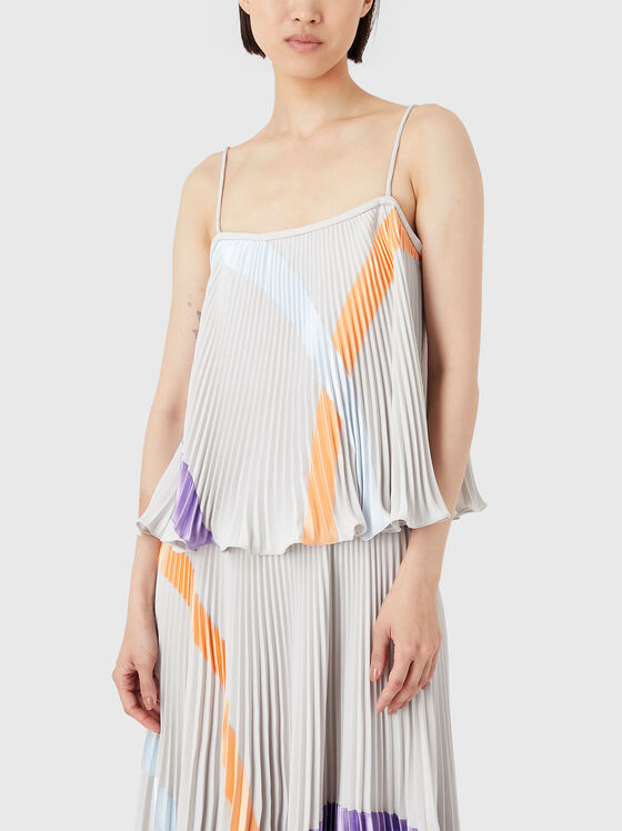 Geometric print pleated top - 1