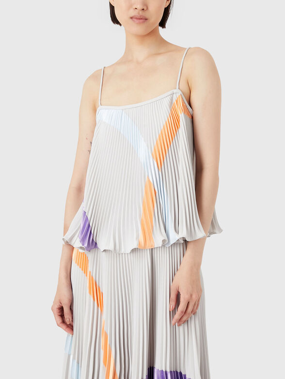 Geometric print pleated top - 1