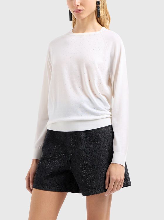 Sweater with appliquéd crystals - 1
