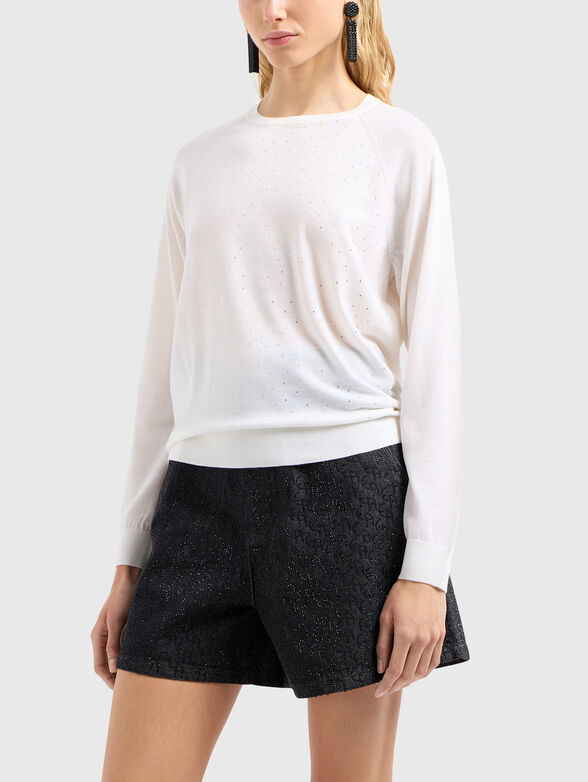 Sweater with appliquéd crystals - 1