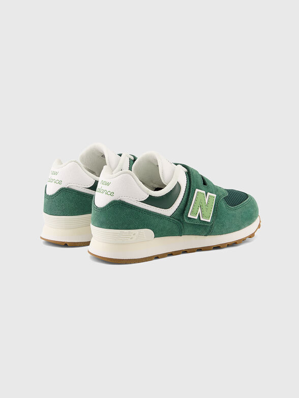 574 green sports shoes with velcro fastening - 3
