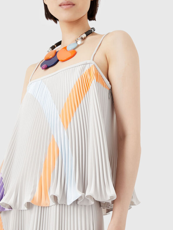 Geometric print pleated top - 4