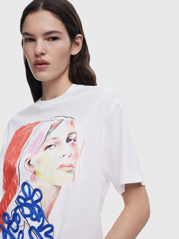 White T-shirt with print - 4