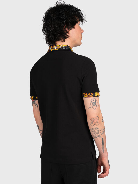 Black polo shirt with contrasting collar - 2