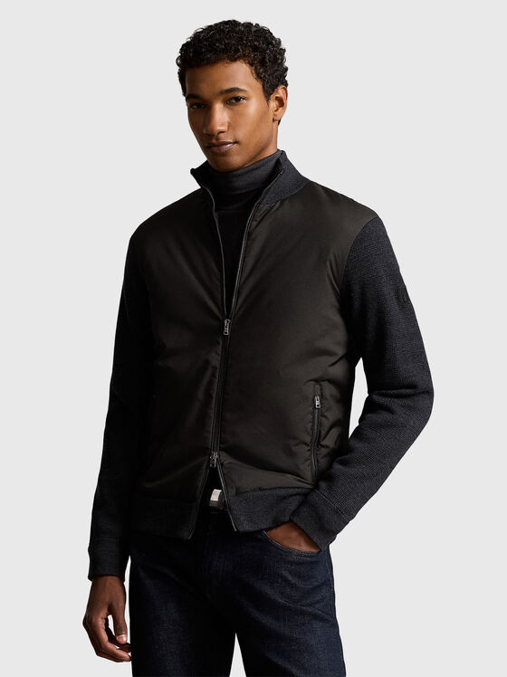 Cardigan with knitted sleeves and zip - 1