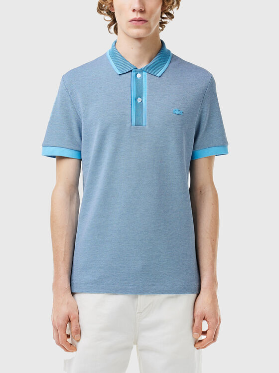 Tricou polo din piqué cu guler contrastant - 1