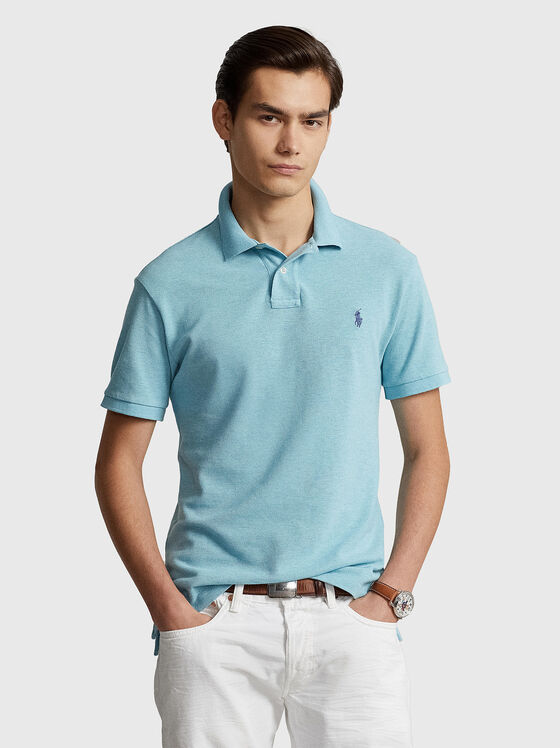 Light blue Polo-shirt with logo embroidery - 1