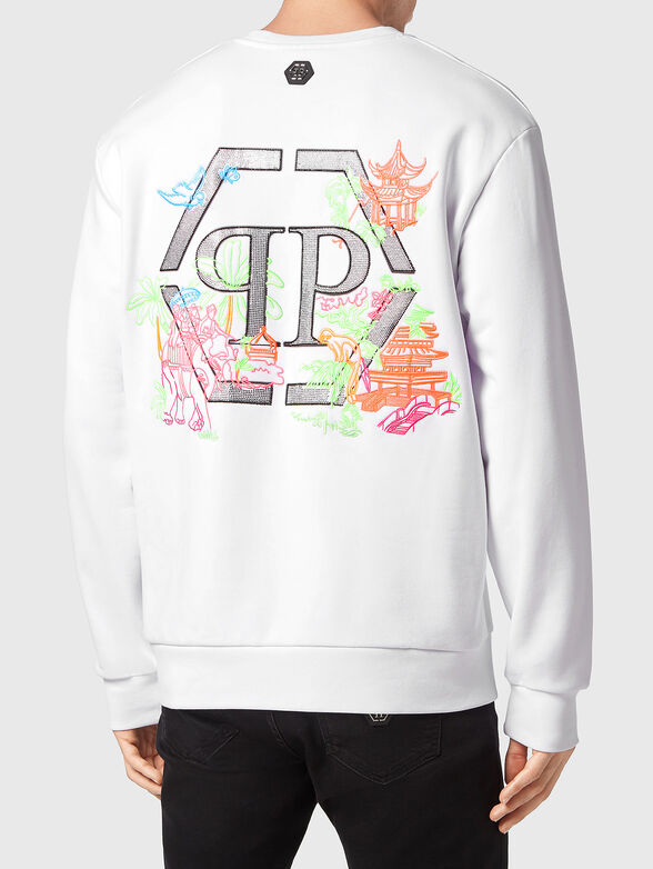 Sweatshirt with contrast embroidery and rhinestones - 2