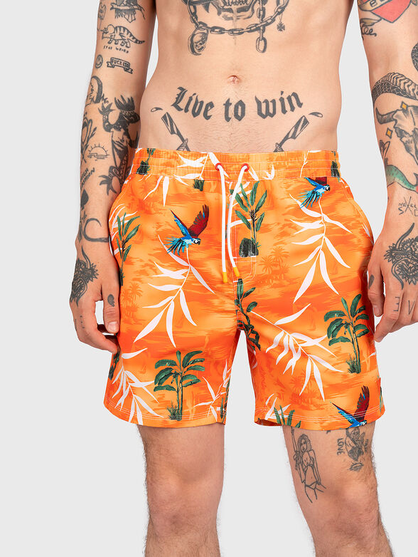 HAWAII beach shorts with floral print - 1